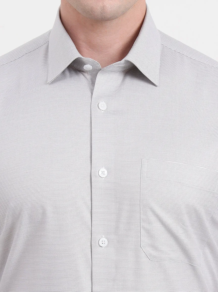 Light Grey Solid Regular Fit Formal Shirt | JadeBlue