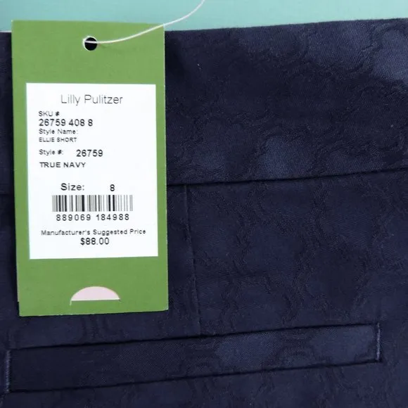Lilly Pulitzer Fringed Shorts Navy Blue NWT