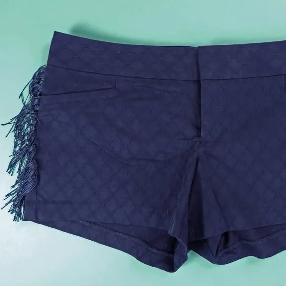 Lilly Pulitzer Fringed Shorts Navy Blue NWT