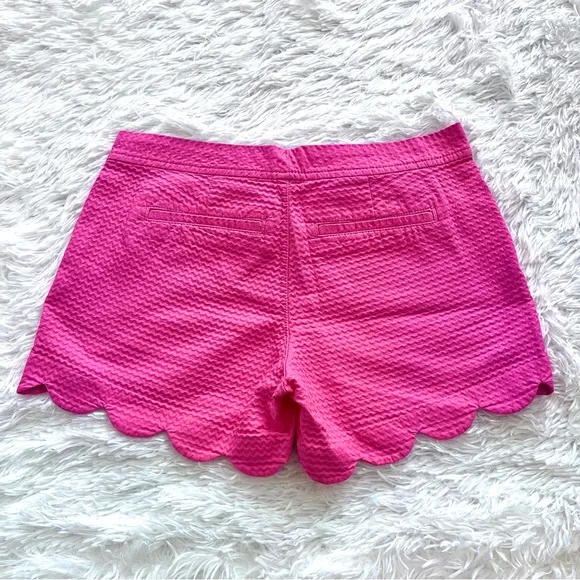Lilly Pulitzer | Hotty Pink Textured Buttercup Scalloped Hem Shorts