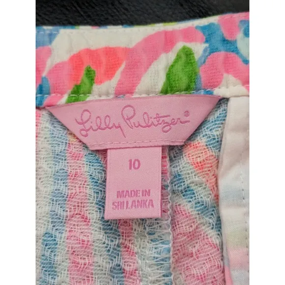 Lilly Pulitzer Sz 10 ADIE Bold Shellebrate Pink Print Shorts