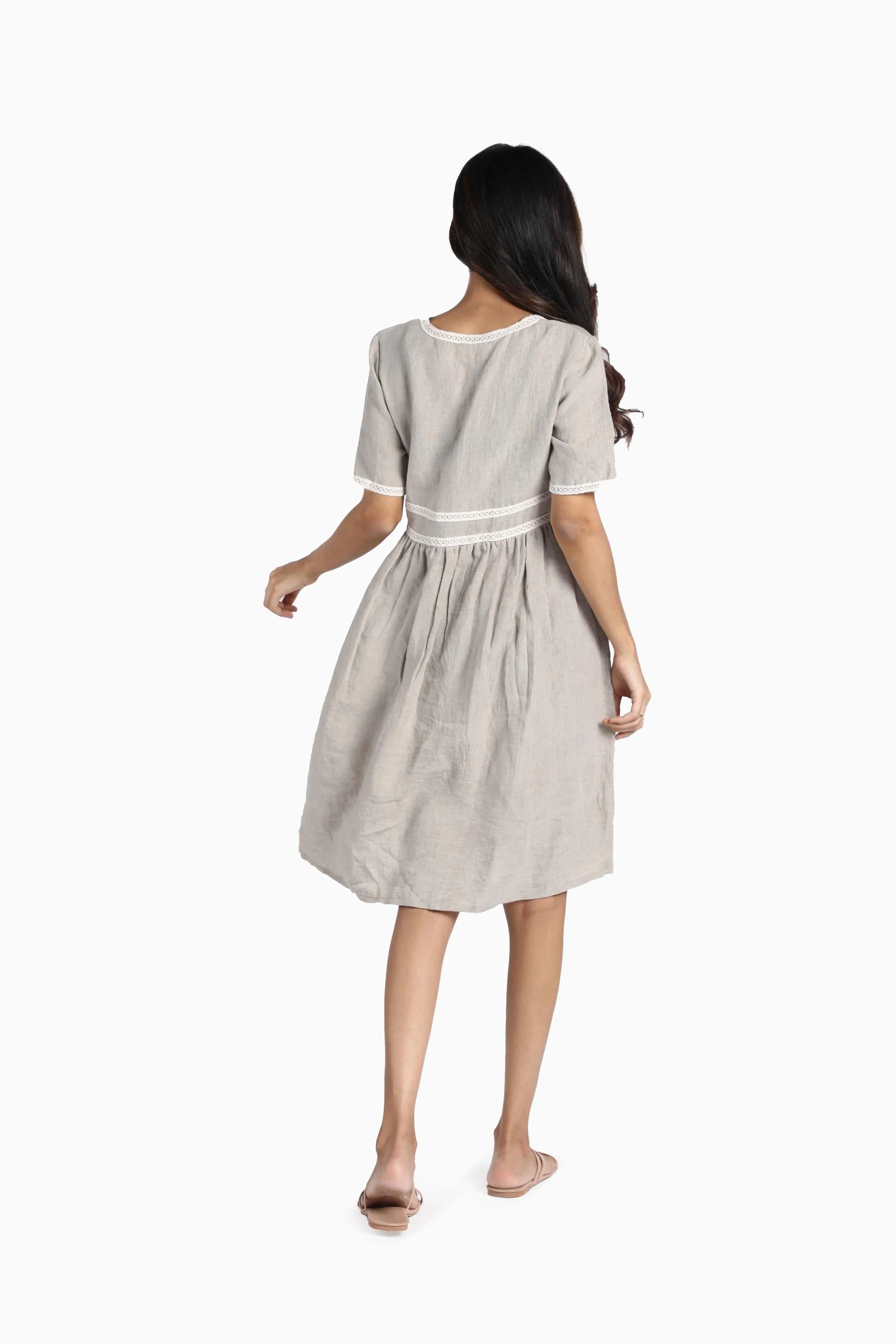Linen Alchemy Midi Dress-Sunburnt Yellow