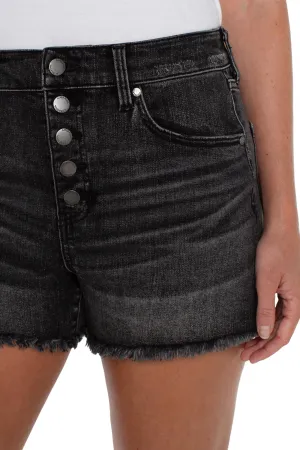 Liverpool Christine Eco Hi-Rise A-Line Fray Shorts-Rawlins