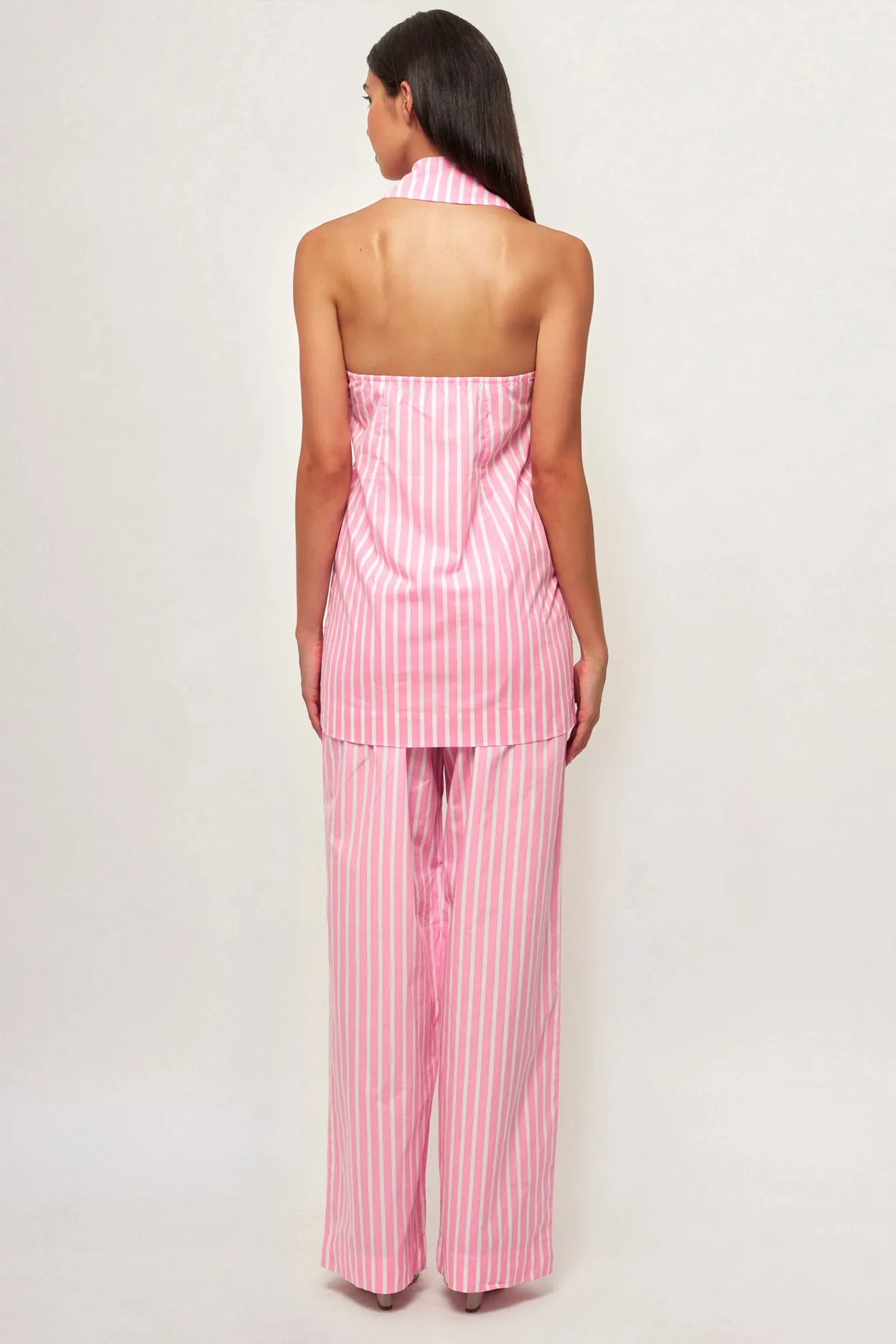 Long Collared Vest | Straight Leg Pant