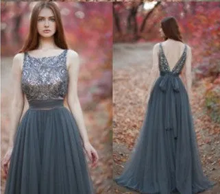 Long Floor Length Prom Dresses, Beading Prom Dresses, Square Prom Dresses, V-back Prom Dresses, TYP0247