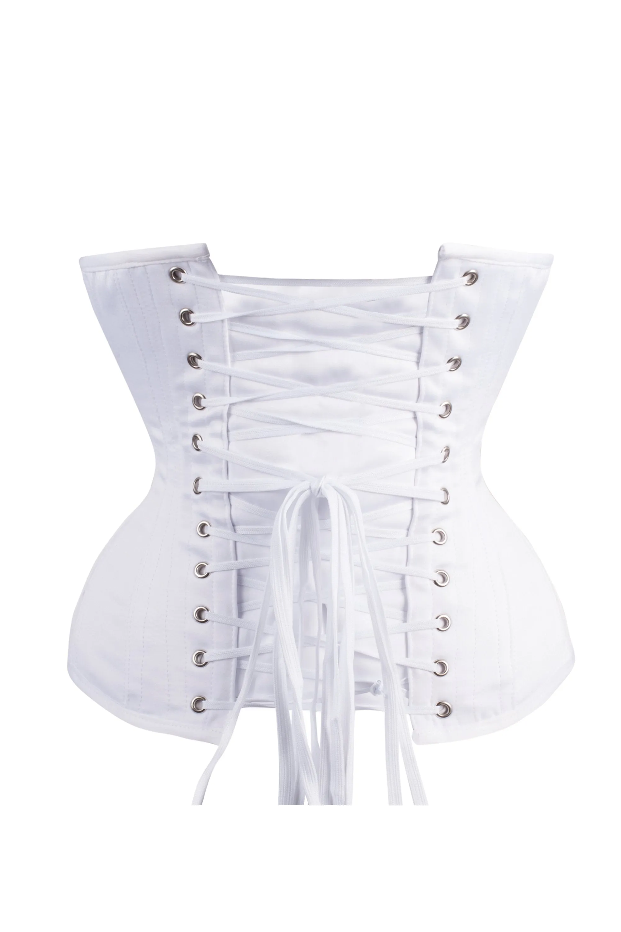 Long White Underbust Corset Waist Taming