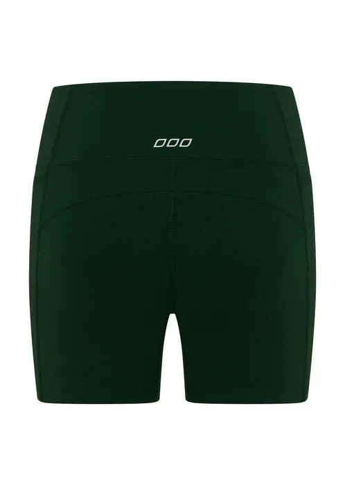Lorna Jane Amy No Ride Phone Pocket 14cm Bike Shorts - Dark Green