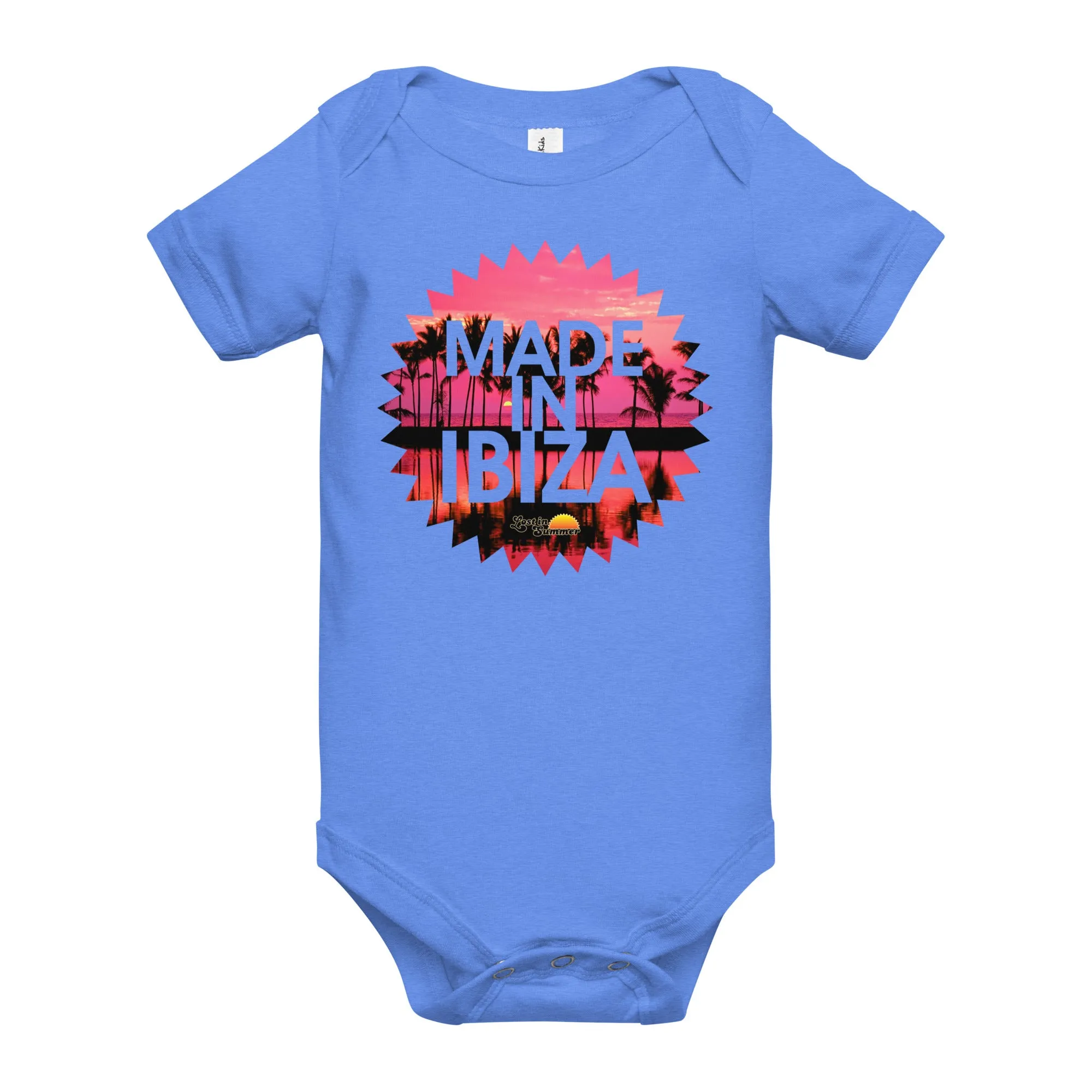 Lost In Summer Made in Ibiza Baby Grow Blue