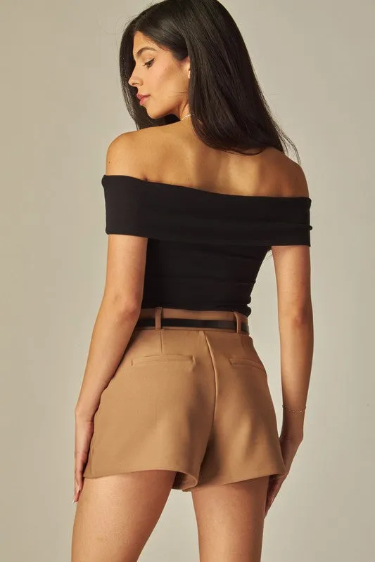 Love Poem Scuba Pocket Shorts with Belt