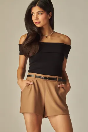 Love Poem Scuba Pocket Shorts with Belt