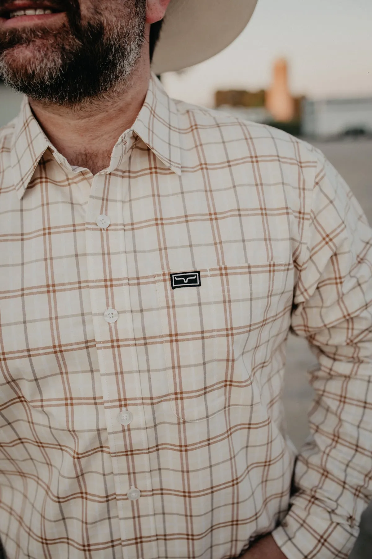 'Lucas' Natural Plaid Mens Shirt Kimes Ranch (XL ONLY)