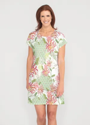 Lucia Green (8089) ~ French Terry Short Sleeve Crew Dress