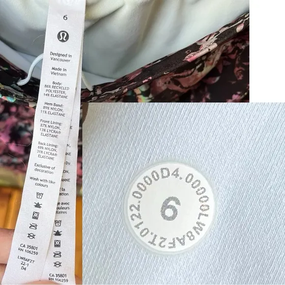 Lululemon Hotty Hot High Rise Skirt Skort NWOT In Stencil Blossom Sz 6