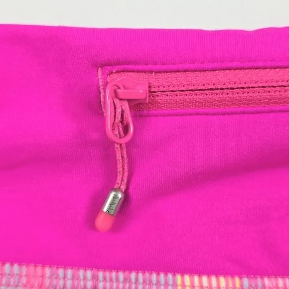 Lululemon Raspberry Glo Striped Speed Athletic Shorts Pink Lined Stretch Size 4