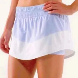 Lululemon Run Breeze Skirt Skort Mauve White Color Block Stretch Size 8