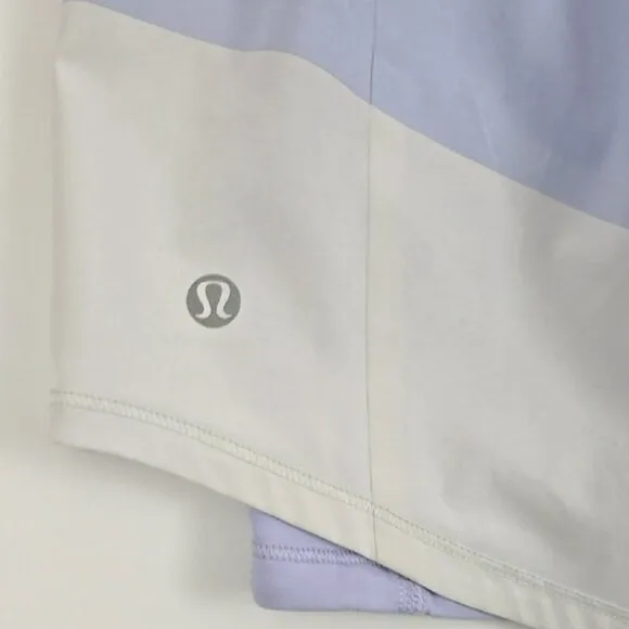 Lululemon Run Breeze Skirt Skort Mauve White Color Block Stretch Size 8