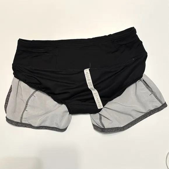 Lululemon RUN TIMES SHORTS II *4&quot; Heather Lux Multi Black SWIFT Size 4