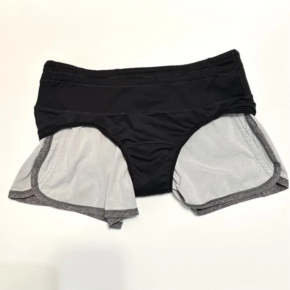 Lululemon RUN TIMES SHORTS II *4&quot; Heather Lux Multi Black SWIFT Size 4