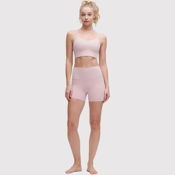 Lululemon Womens Shorts Pink Haze Align High Rise Pull On Stretch Gym Size 10