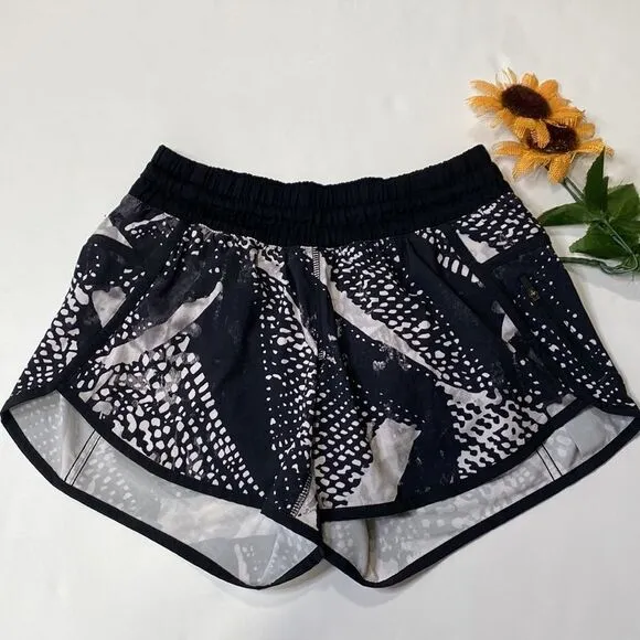 Lululemon Speed Short Static Mist Black and white speckled Size 6