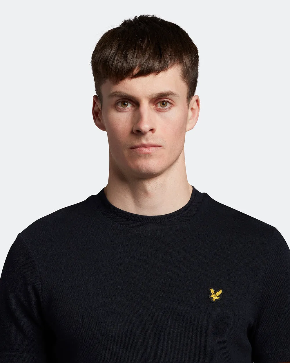 Lyle And Scott Crest Tipped T-Shirt Dark Navy Blue