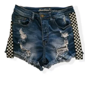 Machine Jean Shorts with Checkered sides SMALL