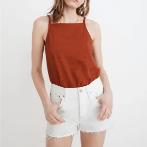 Madewell Relaxed Denim Shorts in Tile White
