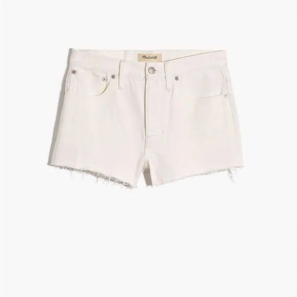 Madewell Relaxed Denim Shorts in Tile White