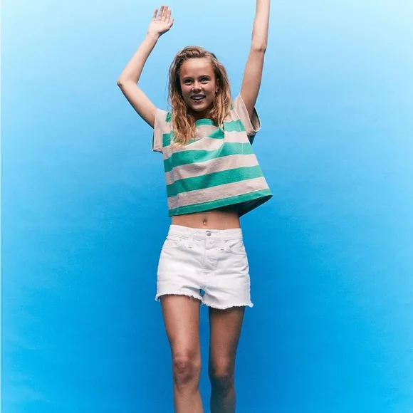 Madewell Relaxed Denim Shorts in Tile White