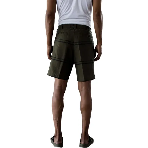 Madras Summer Short, Olive / Navy Stripe