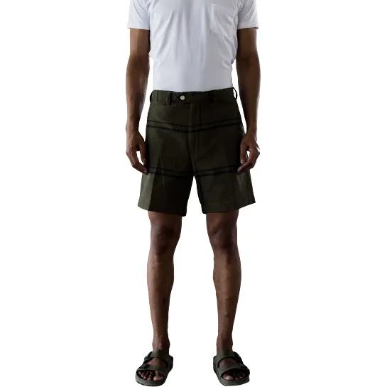 Madras Summer Short, Olive / Navy Stripe