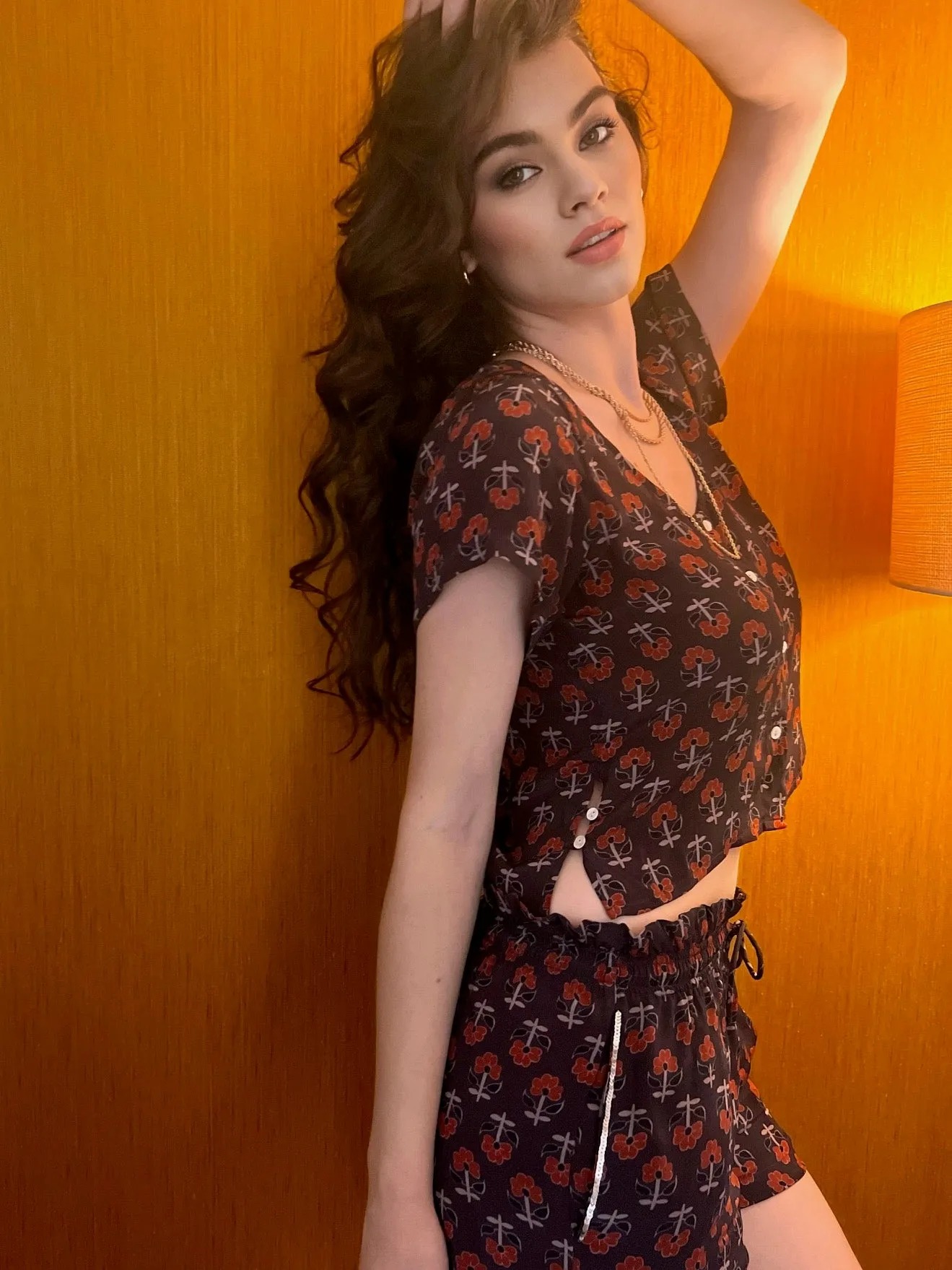 Maeve Brown Printed Shorts