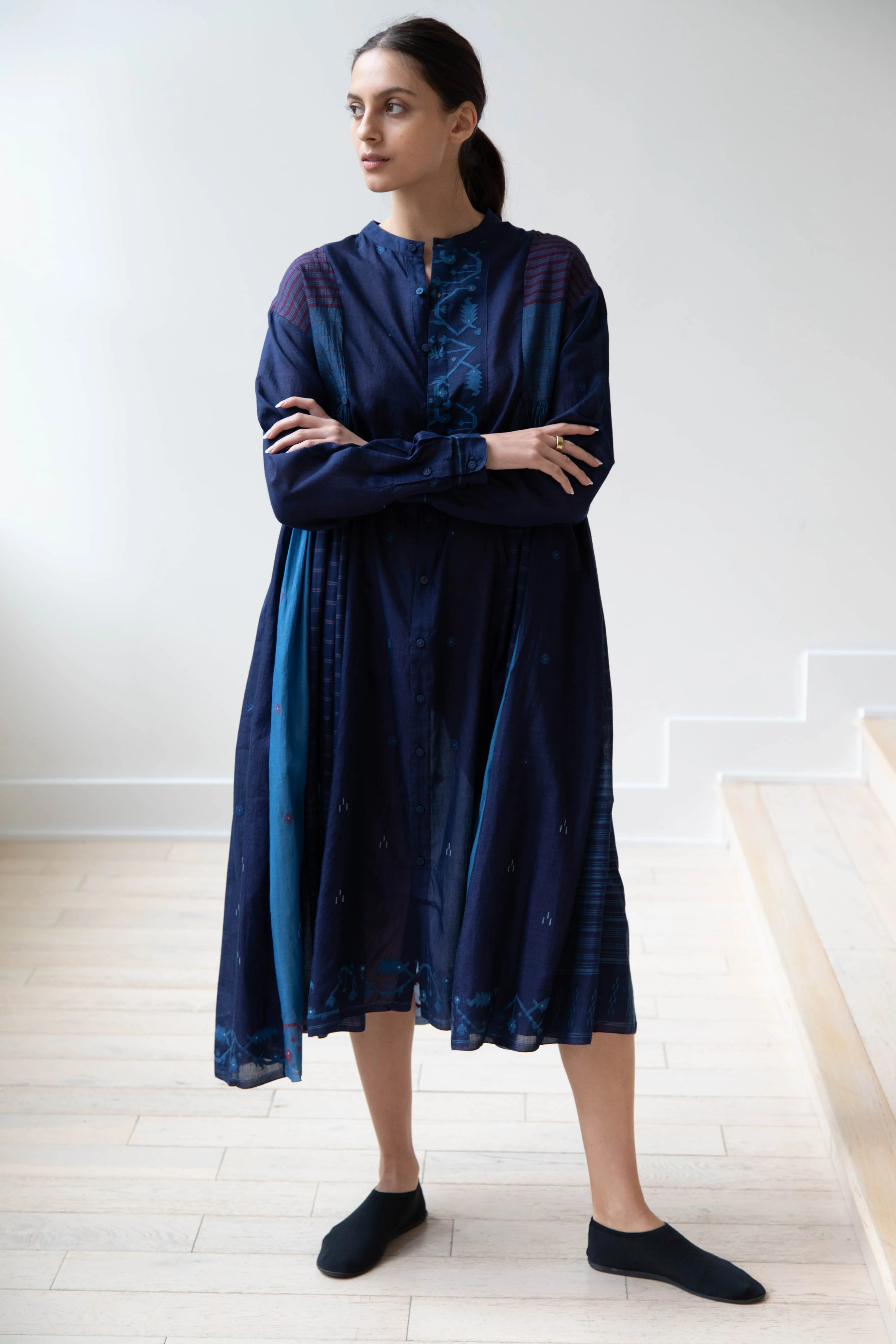 Maku | Vanessa Dress in Indigo Jamdani