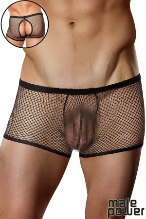 Male Power Stretch Net Peek-A-Buns Short