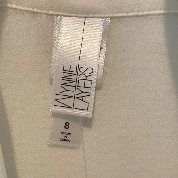 MarlaWynne Wynne Layers Chiffon Safari Jacket Crème Fraiche Size Small