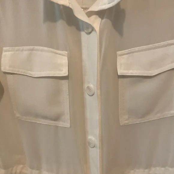 MarlaWynne Wynne Layers Chiffon Safari Jacket Crème Fraiche Size Small