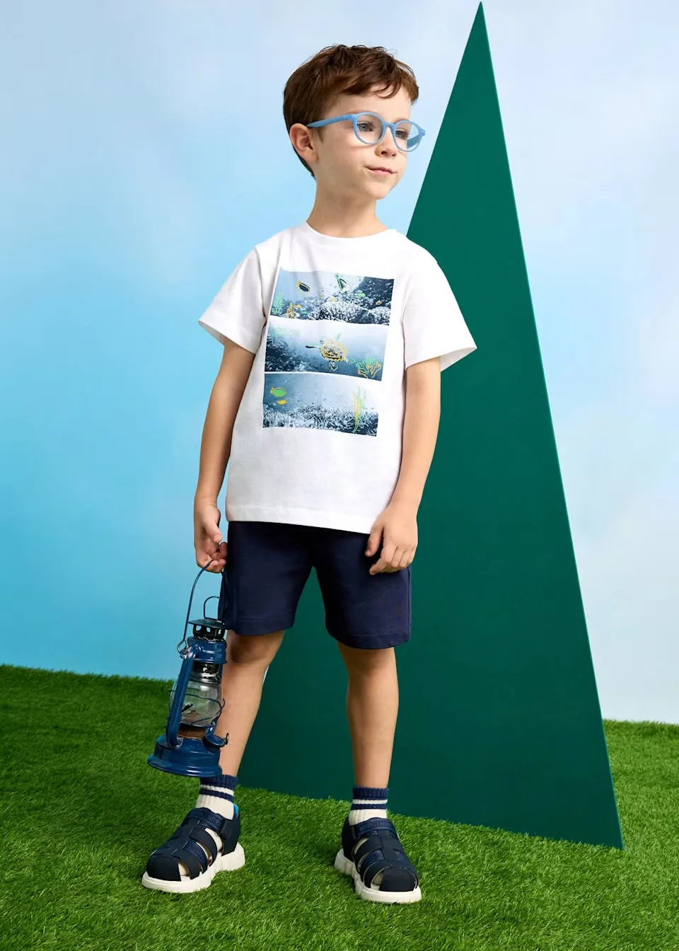 Mayoral Boys Twin T-Shirt Shorts Set 3610 Turtle