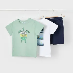 Mayoral Boys Twin T-Shirt Shorts Set 3610 Turtle