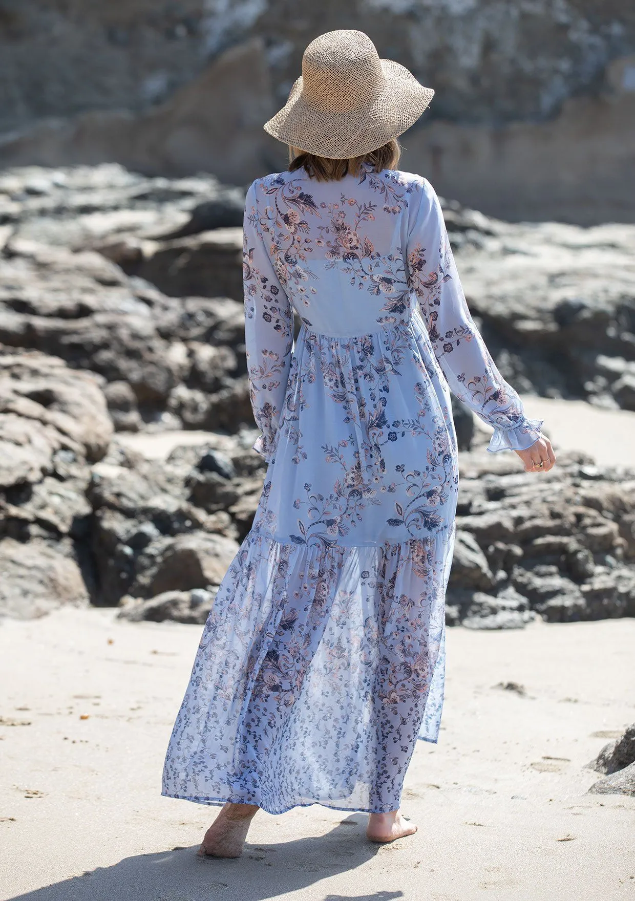 Meadow Sage Floral Maxi Dress