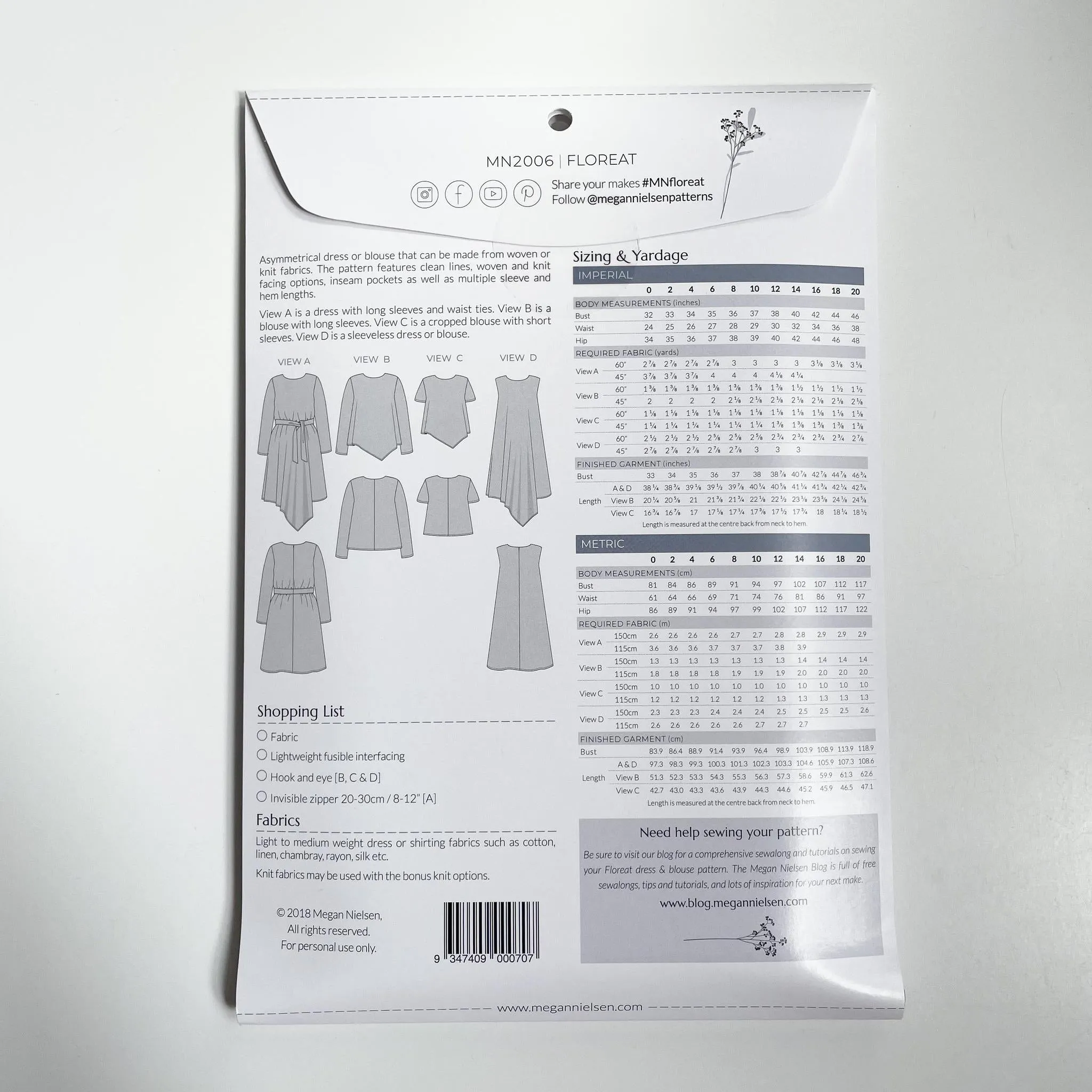 Megan Nielsen Patterns : Floreat Dress & Blouse