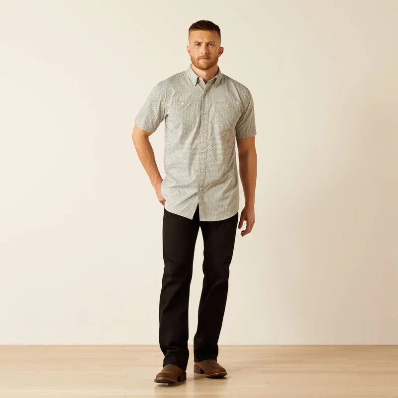 Men's Ariat 360 Airflow Classic Fit Gray Shirt - 10058830