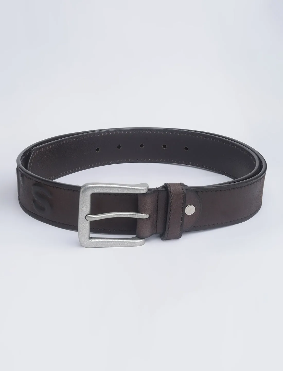 Men's Brown Textured Belt