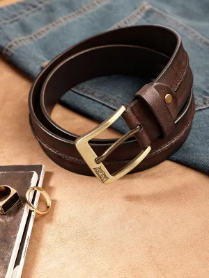 Men's Brown Textured Belt