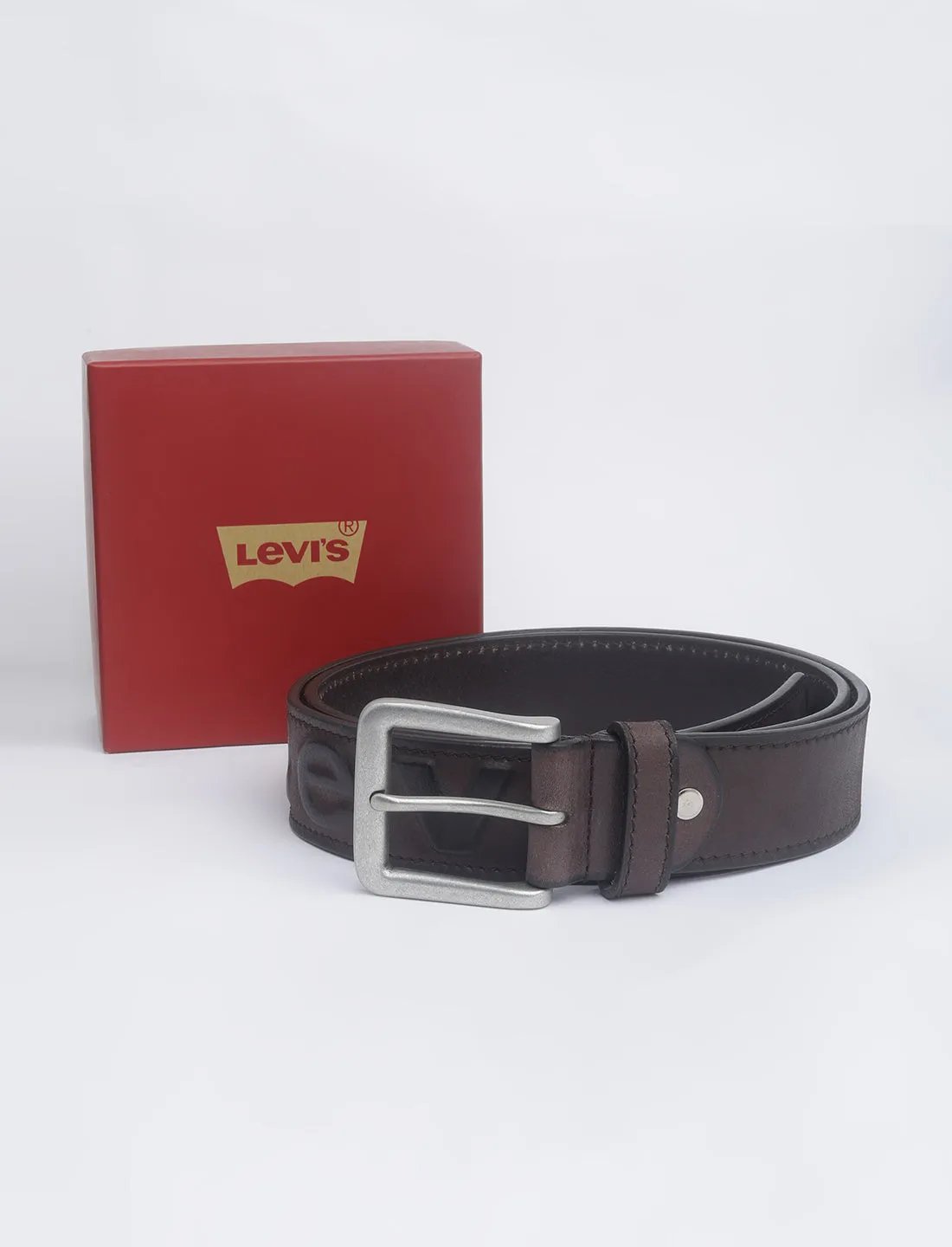 Men's Brown Textured Belt