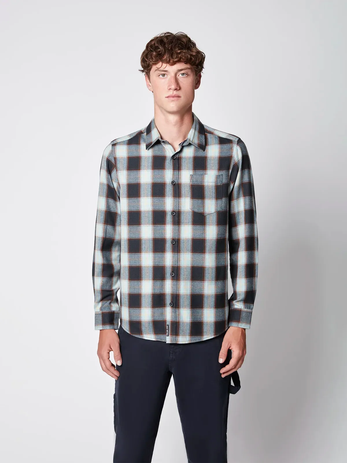 Men's Long Sleeve Plaid Button-up Shirt