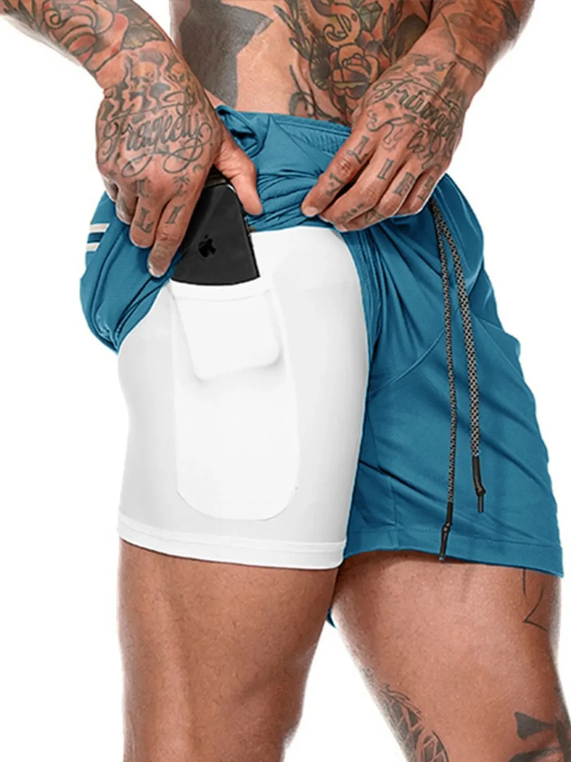 Men's Plus Size Drawstring Active Shorts