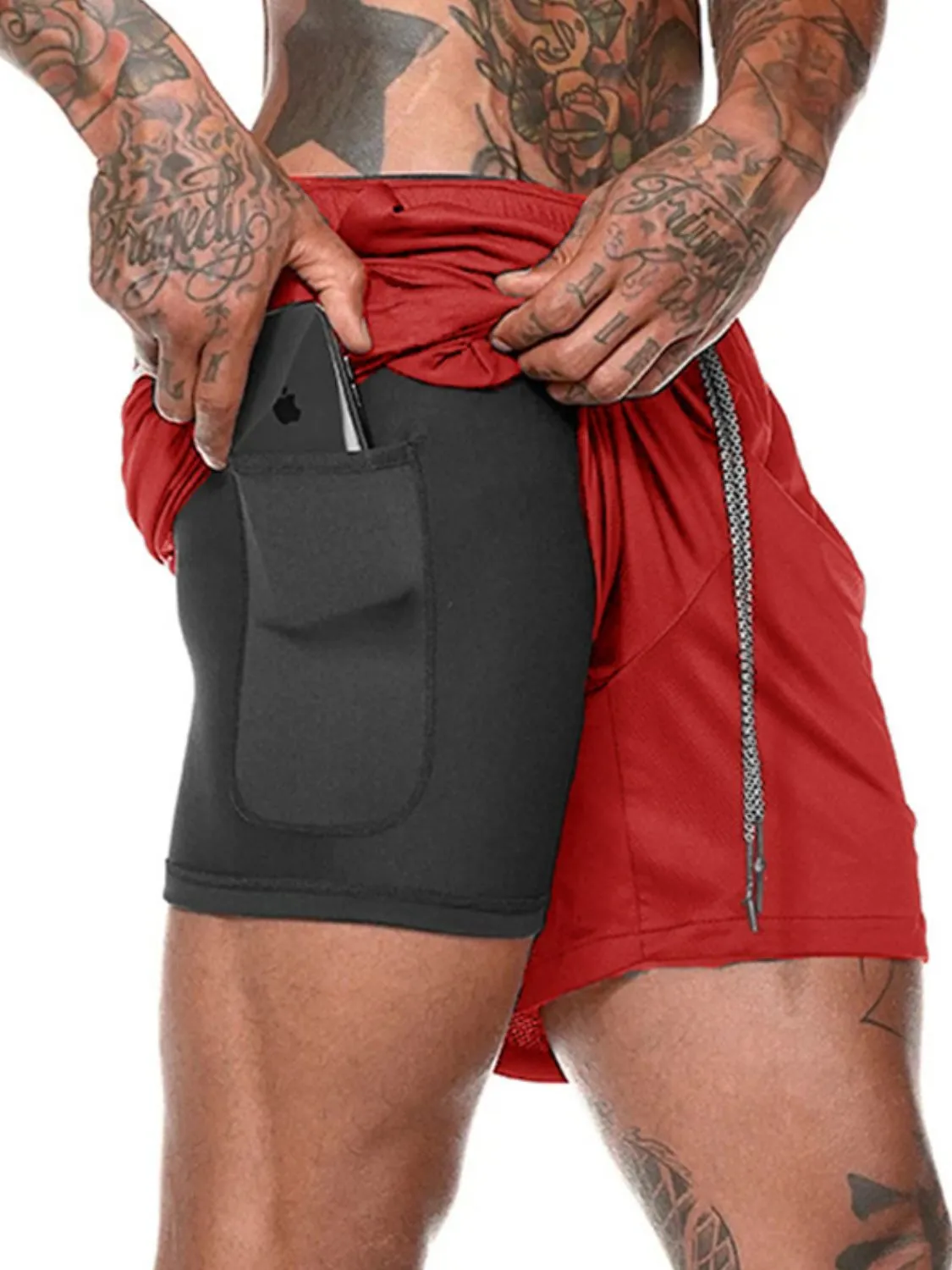 Men's Plus Size Drawstring Active Shorts