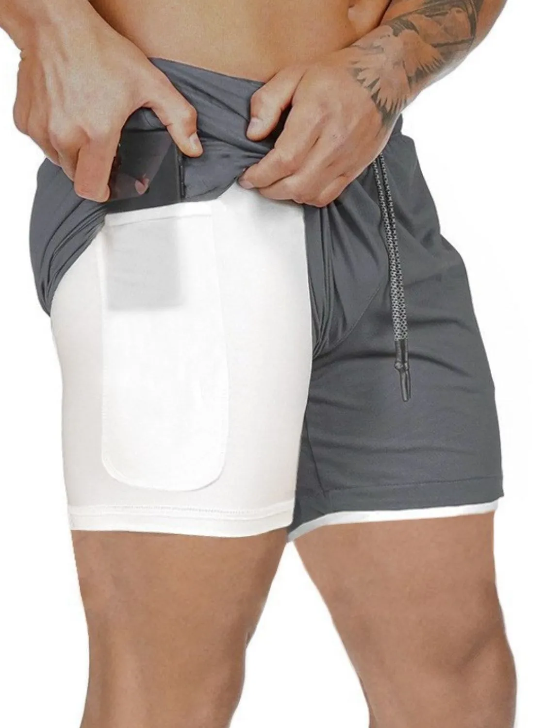 Men's Plus Size Drawstring Active Shorts