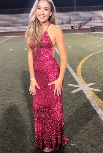 Mermaid Backless Red Sequin Long Prom Dresses,Cheap Prom Dresses,PDY0462