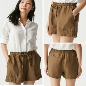Michael Stars Paulette Linen Short in camo green
